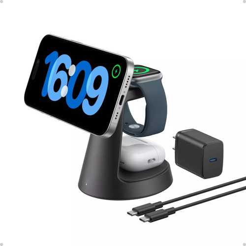 3-in-1 Adjustable Angle Wireless Charging Station Stand