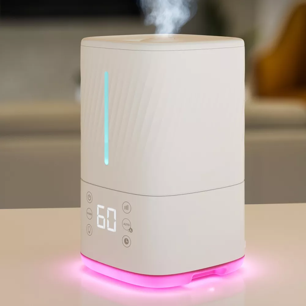 4.5L Ultrasonic Humidifier With Warm & Cool Mist Remote Control & Leakproof Tank